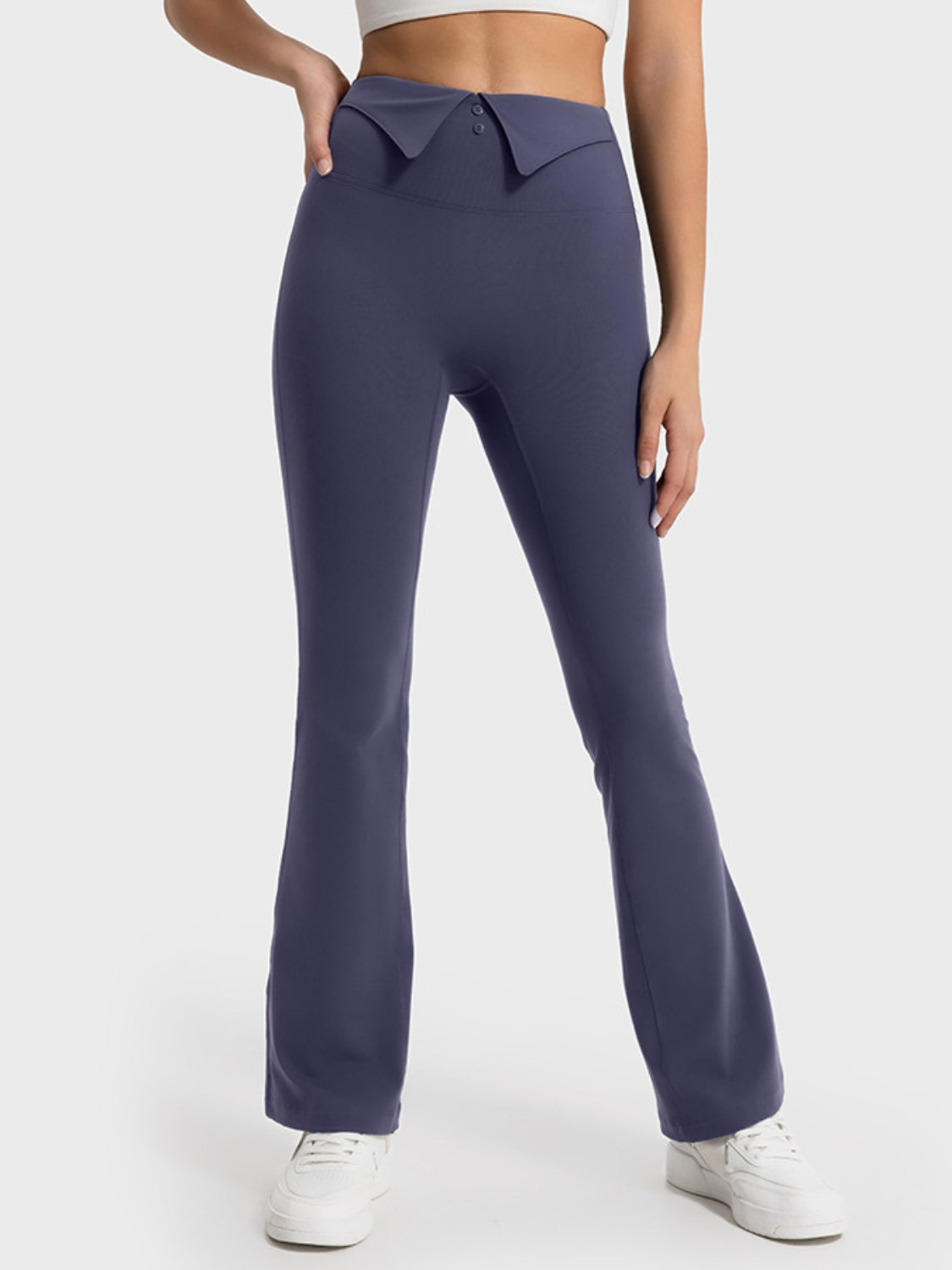 Millennia Wide Waistband Bootcut Sport Pants - Ladyez