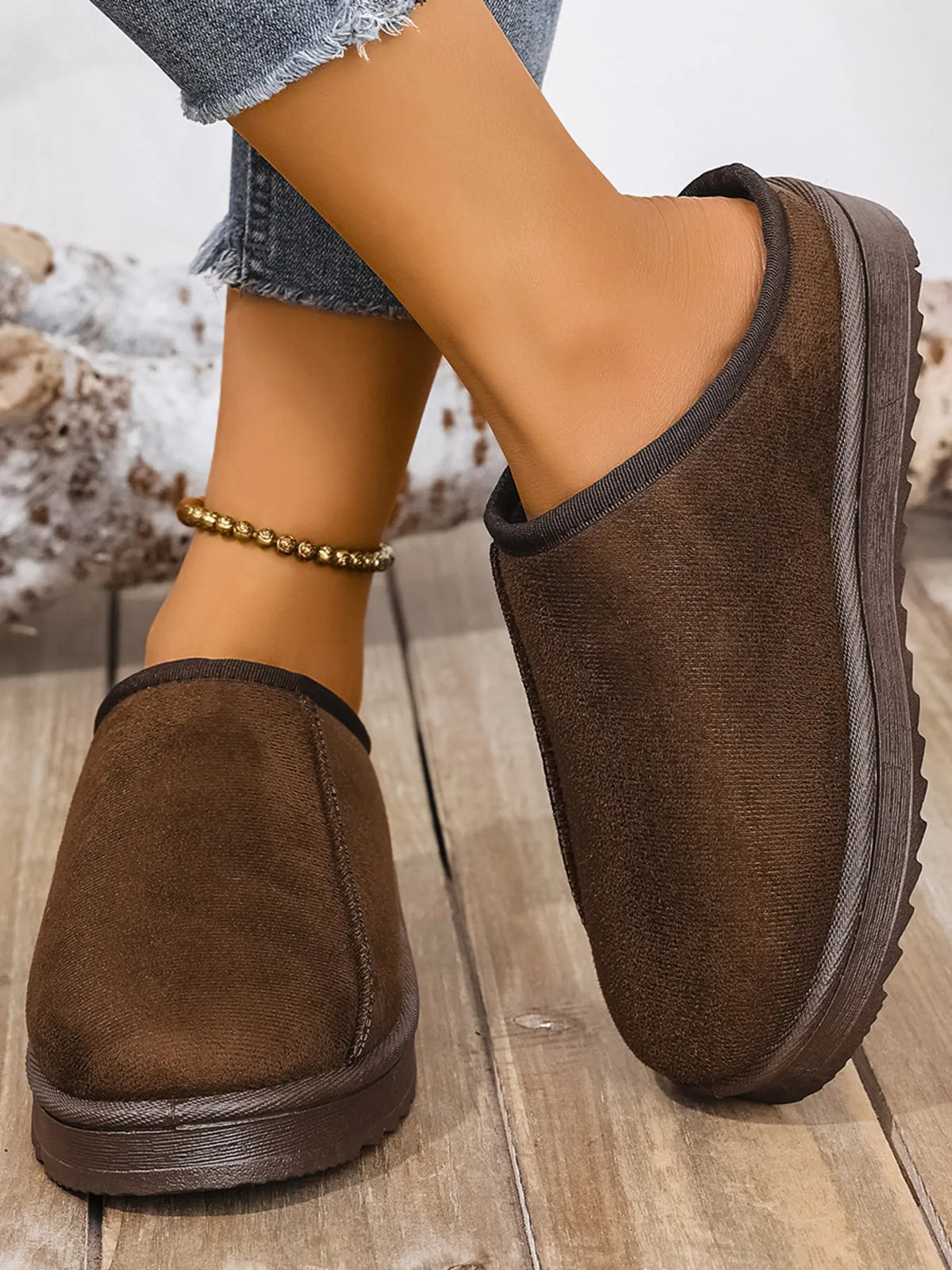 Round Toe Platform Slippers - Ladyez