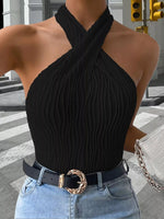 Textured Halter Neck Tank
