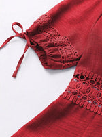 Lace Detail V-Neck Mini Dress