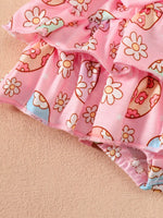 Children's Ruffled Trim Bodysuit and Skirt Set with Headband