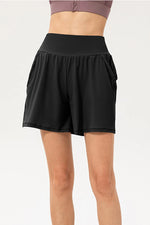 Pocketed Elastic Waist Active Shorts - Ladyez