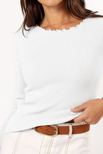 Lettuce Edge Round Neck Long Sleeve T-Shirt - Ladyez