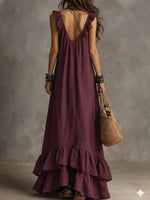 Ruffled Sleeveless Maxi Dress