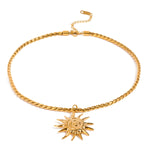 18K Gold-Plated Sun Pendant Necklace