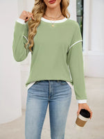Contrast Trim Long Sleeve Sweatshirt