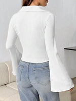 Button Up Flare Sleeve Shirt