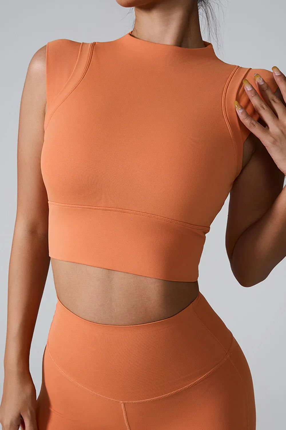 Mock Neck Active Tank - Ladyez