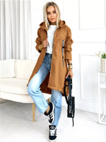 Full Size Zip Up Longline Hooded Outerwear Plus Size