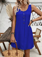 Full Size Scoop Neck Mini Tank Dress Plus Size - Ladyez