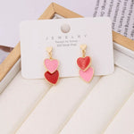 Sweet Doubl Heart Drop Earrings