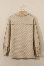 Exposed Seam Collared Neck Button Up Shacket