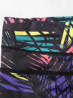 Printed Wide Waistband Active Leggings with Stirrups - Ladyez
