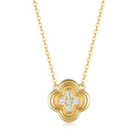 925 Sterling Silver Moissanite Leaf Clover Necklace - Ladyez