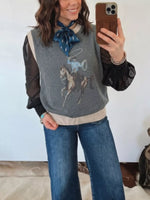 Western Graphic Knit Vest
