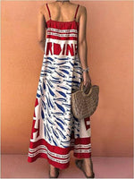 Sardine Print Spaghetti Strap Maxi Dress