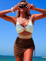 Color Block Cutout One-Piece Swimsuit