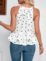 Ruffled Printed Halter Neck Cami Top - Ladyez