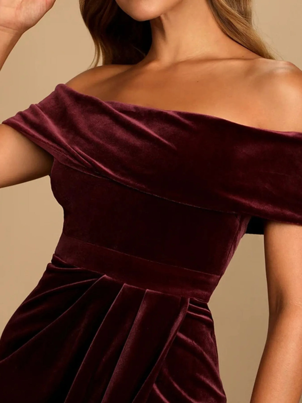 Off-Shoulder Wrap Dress with Side Slit - Ladyez