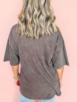 Cheetah Mineral Wash Round Neck Half Sleeve T-Shirt - Ladyez