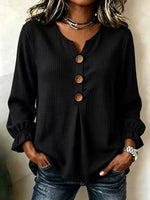 Waffle Knit Long Sleeve Top