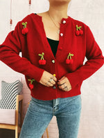 Flower Button Up Long Sleeve Cardigan