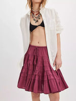 Tiered Drawstring Mini Skirt