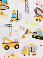Children's Construction Vehicle Print Crew Neck Short Sleeve T-Shirt
