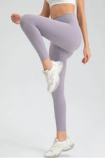 Wide Waistband Slim Fit Active Leggings - Ladyez
