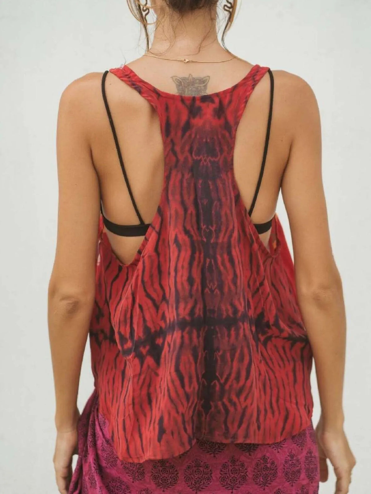 Printed Scoop Neck Tank - Ladyez