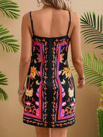 Floral Print Spaghetti Strap Wrap Mini Dress