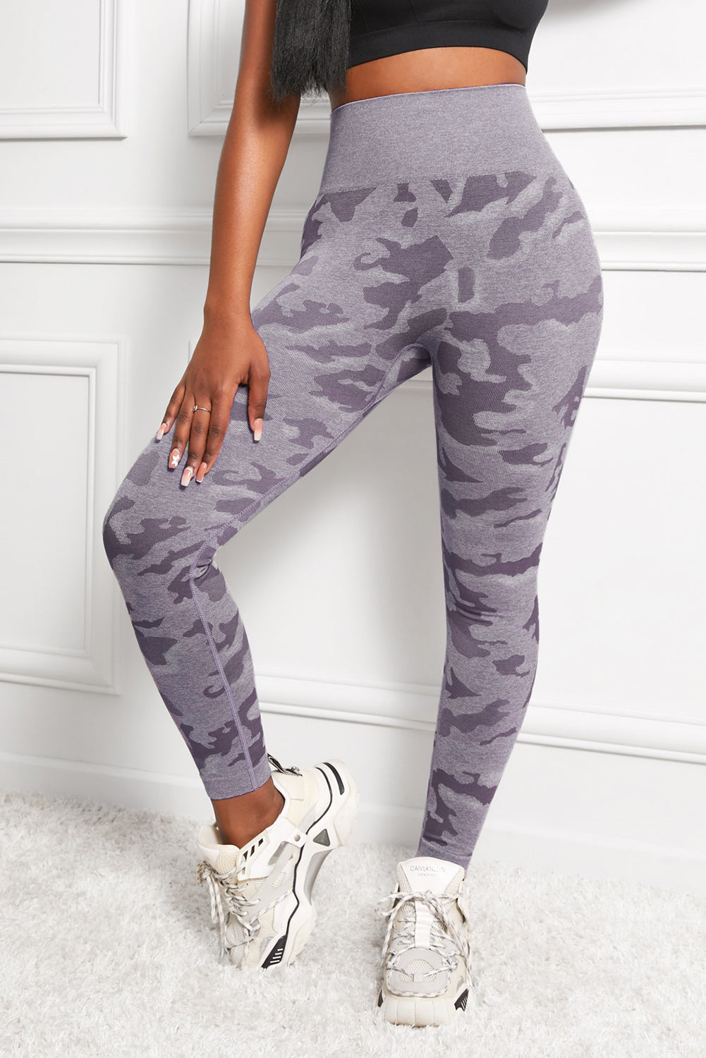 Camo Print Seamless High Waist Yoga Leggings - Ladyez
