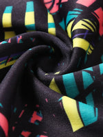Printed Wide Waistband Active Leggings with Stirrups - Ladyez