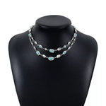 Vintage Multi-Gemstone Double Layered Necklace