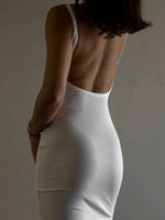 Backless Scoop Neck Bodycon Cami Dress