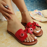 Bow Embellished Flat Sandals