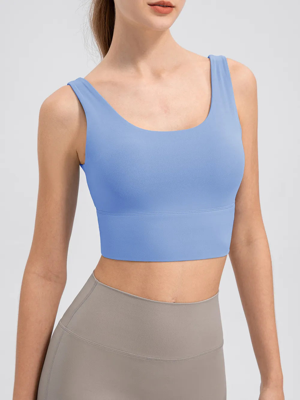 Scoop Neck Wide Strap Active Tank - Ladyez