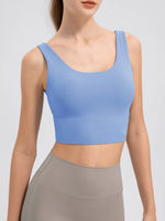 Scoop Neck Wide Strap Active Tank - Ladyez