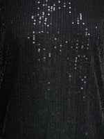V-Neck Sequin Cap Sleeve Top - Ladyez