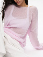 Boat Neck Dropped Shoulder Sweater