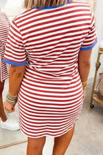 Striped Tie-Front Mini Dress