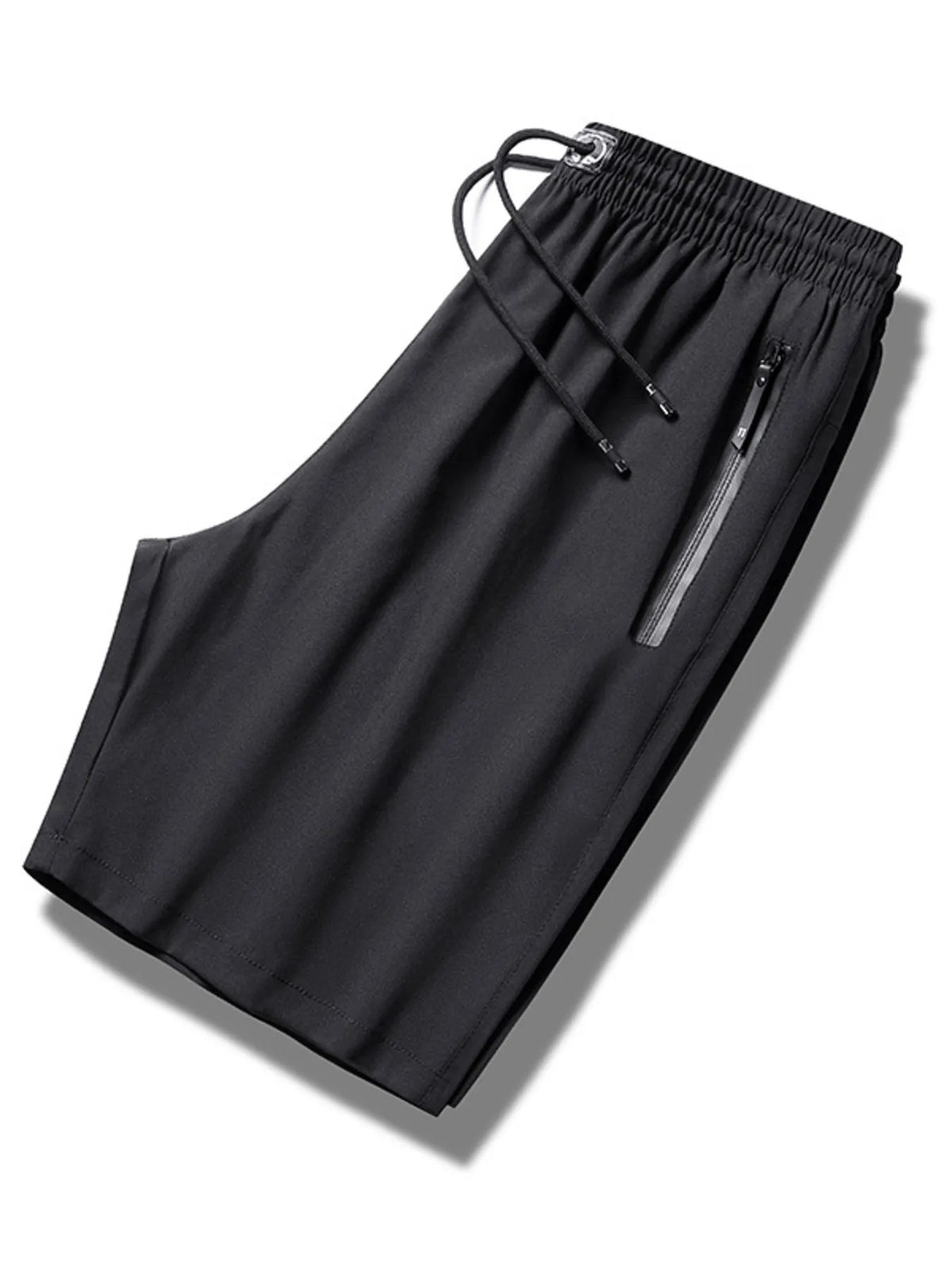 Men's Plus Size Casual Zipper Pocket Shorts