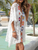 Crochet Open Front Cover-Up - Ladyez