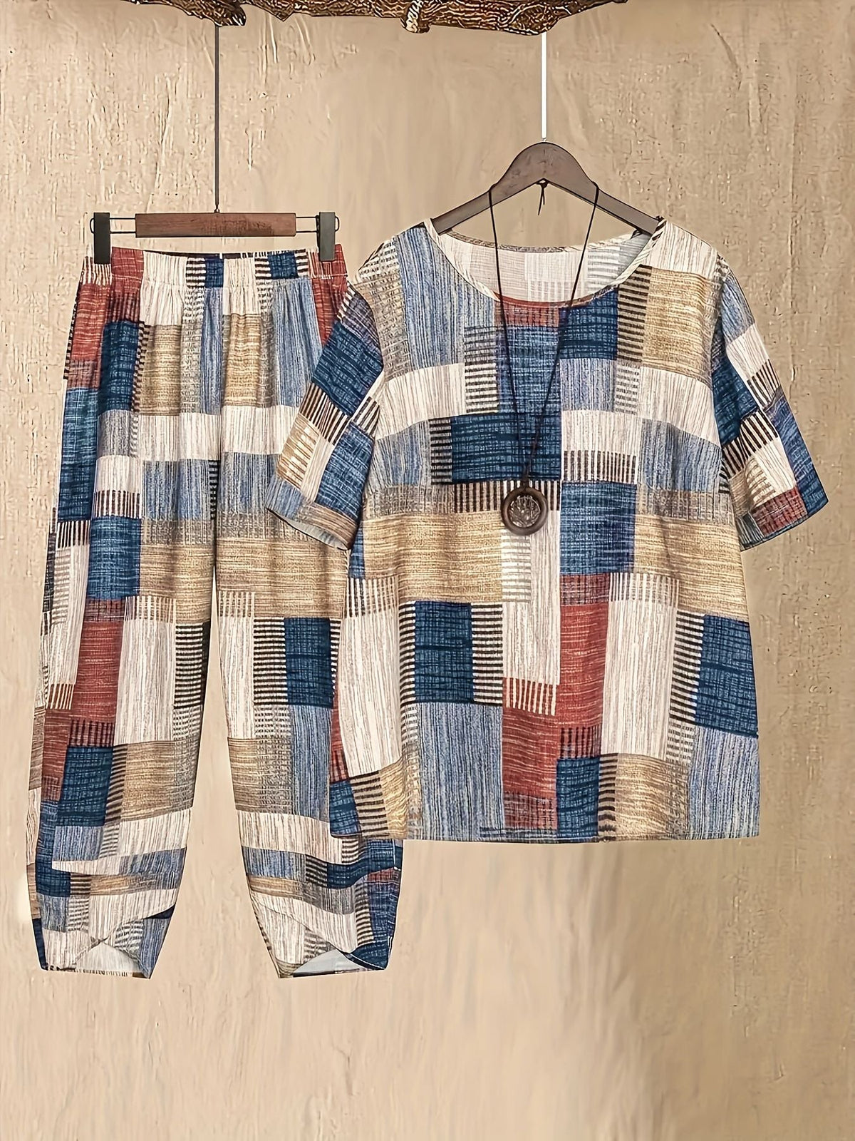 Printed Half Sleeve Top and Pants Set