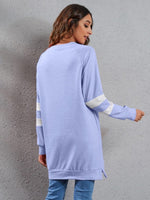 Full Size Striped Round Neck Long Sleeve T-Shirt - Ladyez
