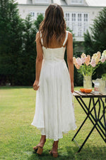 Square Neck Wide Strap Cami Dress - Ladyez