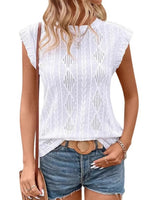 Openwork Round Neck Top