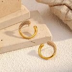 Pearl-Accented C-Hoop Earrings
