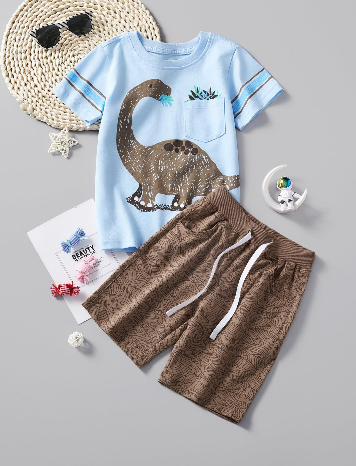 Children's Graphic Short Sleeve Tee and Shorts Set