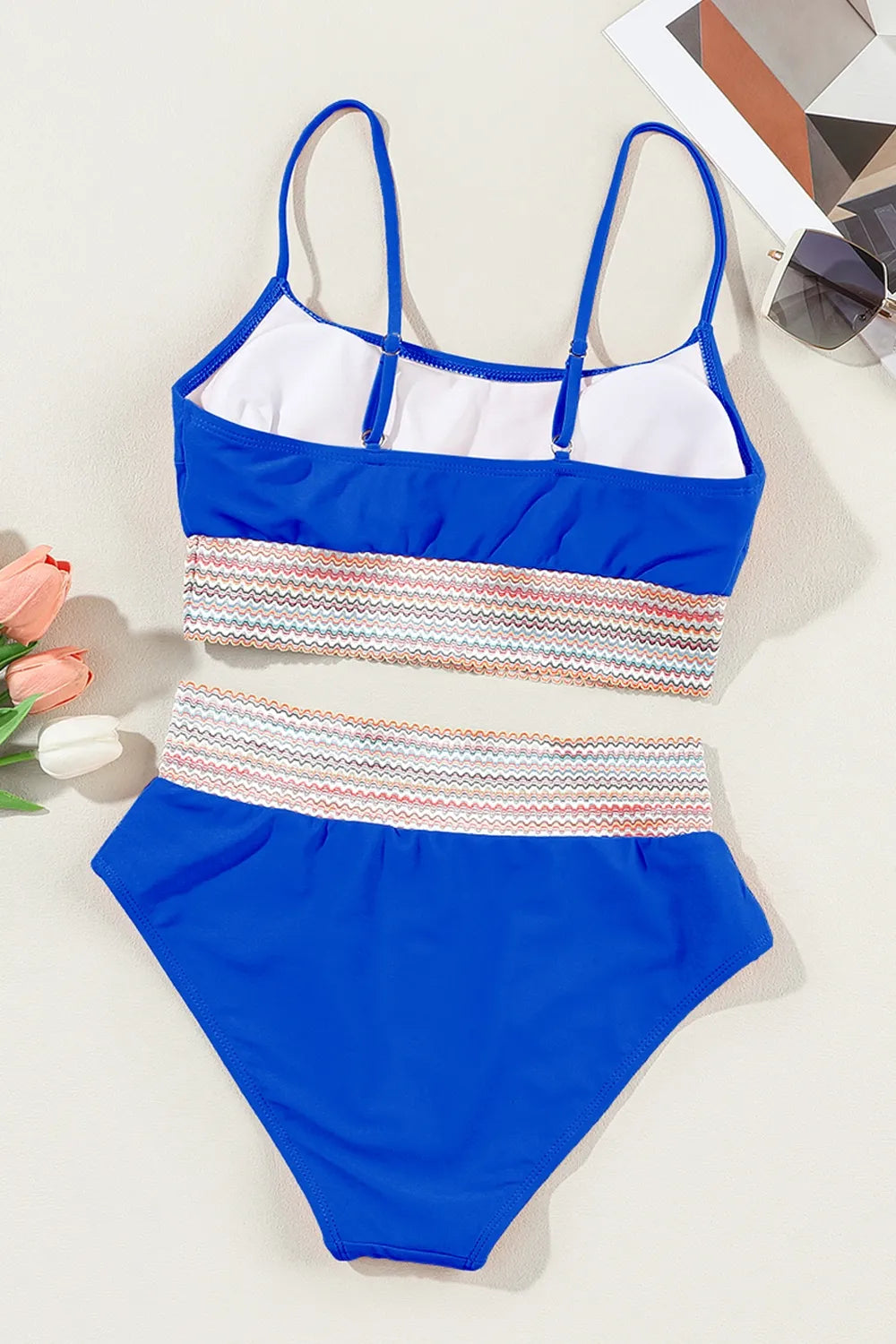 Scoop Neck Spaghetti Strap Bikini Set - Ladyez